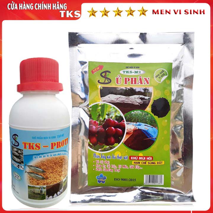 Bộ Men Vi Sinh Ủ Phân Cá, Bánh Dầu Làm Phân Hữu Cơ PROTI+TKS-M2: