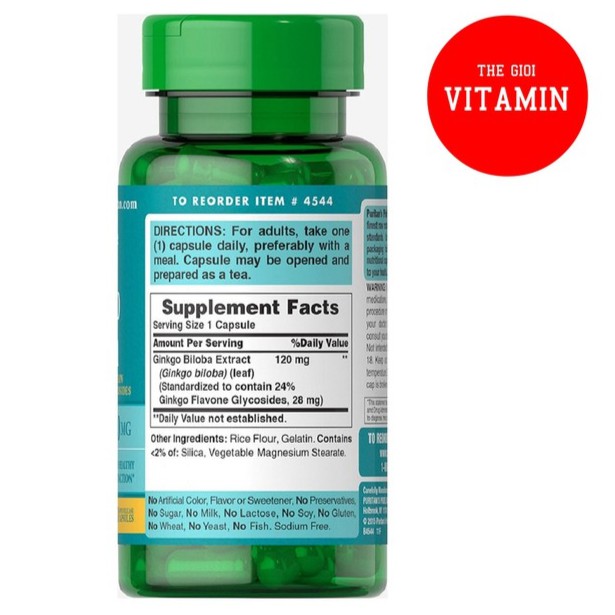 Viên uống tuần hoàn não ,bổ não Ginkgo Biloba 120 mg- 100 viên