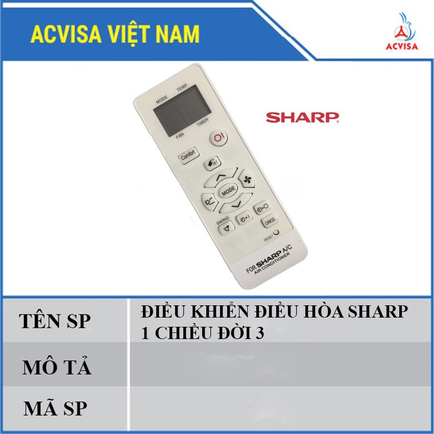 Remote - Điều khiển các dòng điều hòa Sharp ⚡Sẵn Hàng⚡