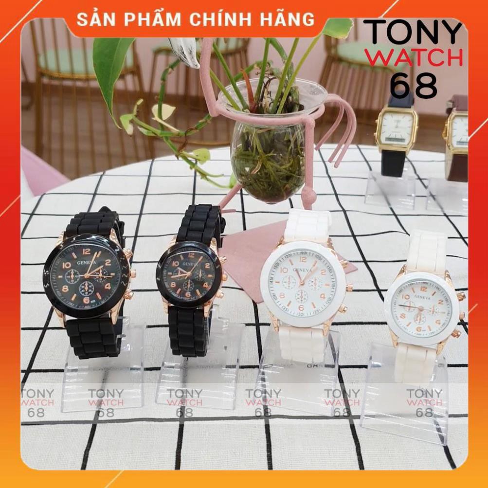 Hot!!! Đồng hồ cặp đôi nam nữ Geneva dây cao su mặt kính cong độc đáo chính hãng Shop giá re