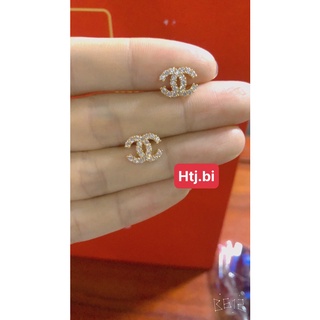 bông tai nữ mạ vàng chale full đá sang chảnh bền màu kiểu bông sát tai htj