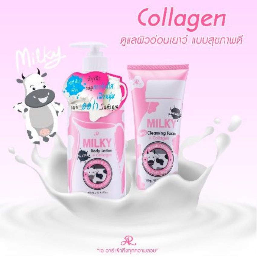 Sữa Tắm Trắng Da Gluta Milky Thái Lan 800ml Tặng Sữa Rửa Mặt 190ml CAVITA, Mềm Mịn Da, Thơm Lâu, Trắng Da