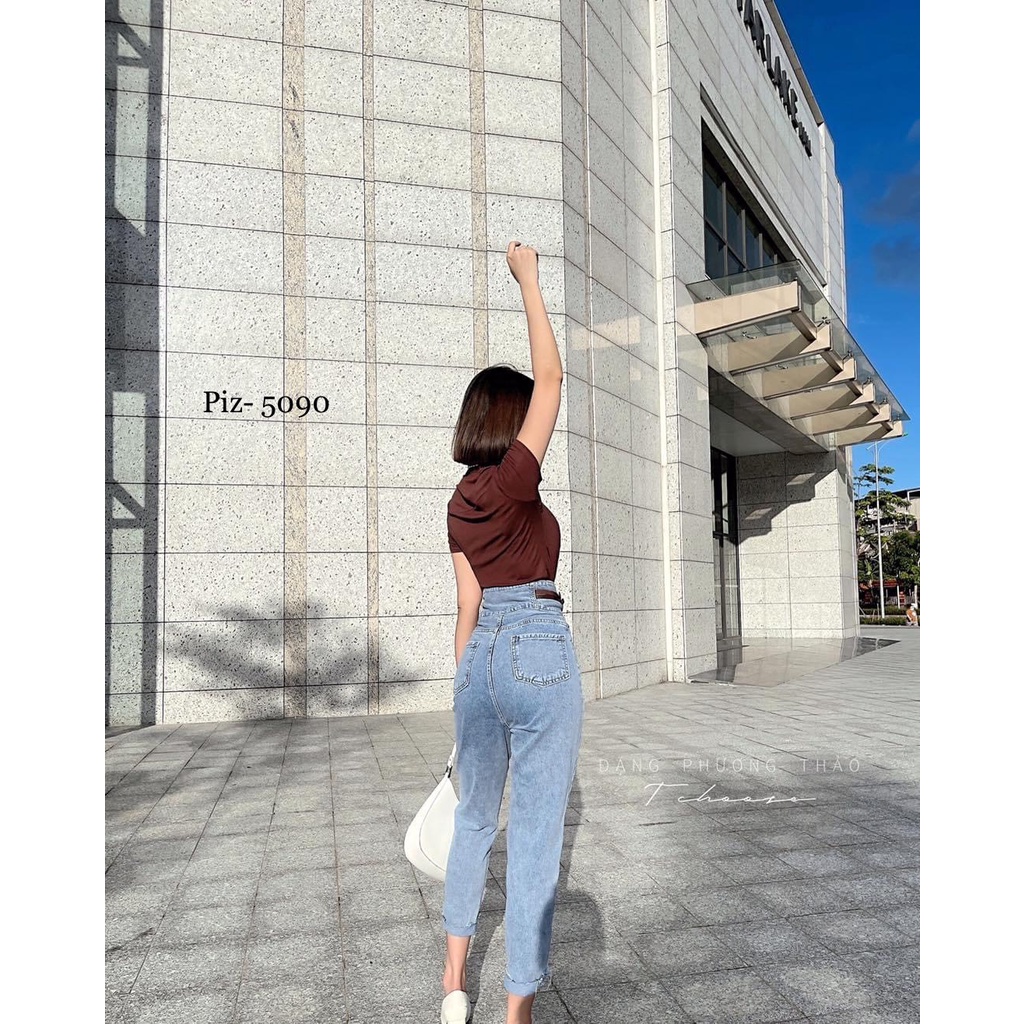 Quần Baggy Jeans cạp siêu cao/ Hàng cao cấp M5090