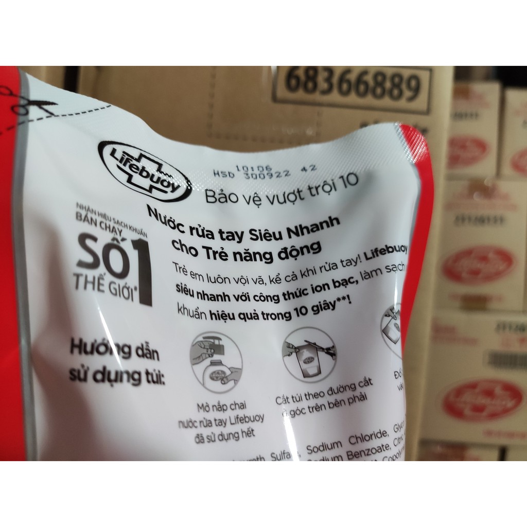 LIFEBUOY NƯỚC RỬA TAY DẠNG TÚI 450G đỏ Bảo Vệ Vượt Trội 450 g