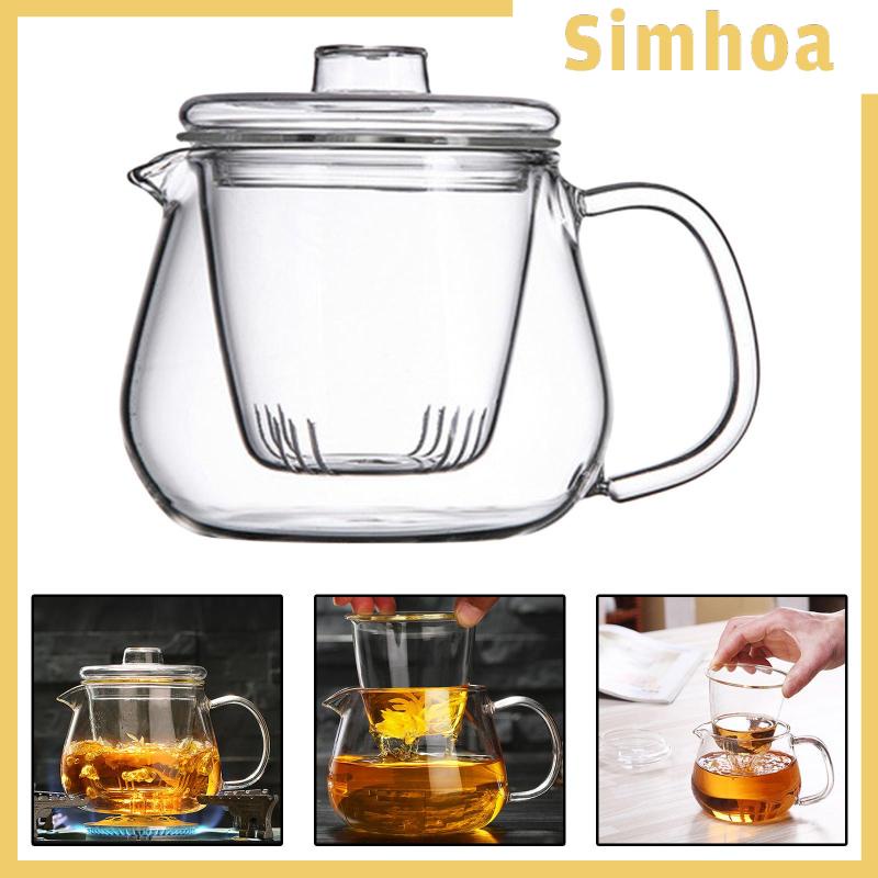 Ấm Trà Bằng Thủy Tinh Trong Suốt Có Bộ Lọc Tháo Rời Được