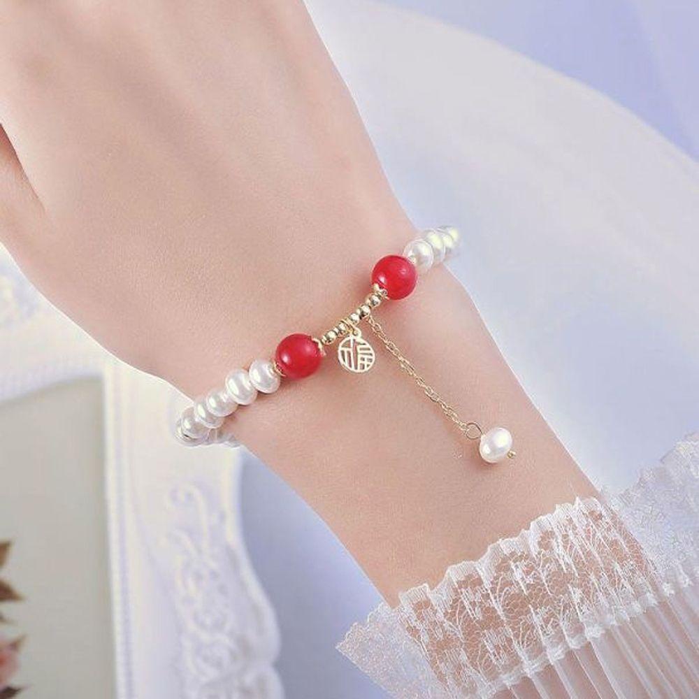 QQMALL Vòng Đeo Tay Mặt Dễ Thương Phong Cách Vintage Thời Trang Cho Nữ
