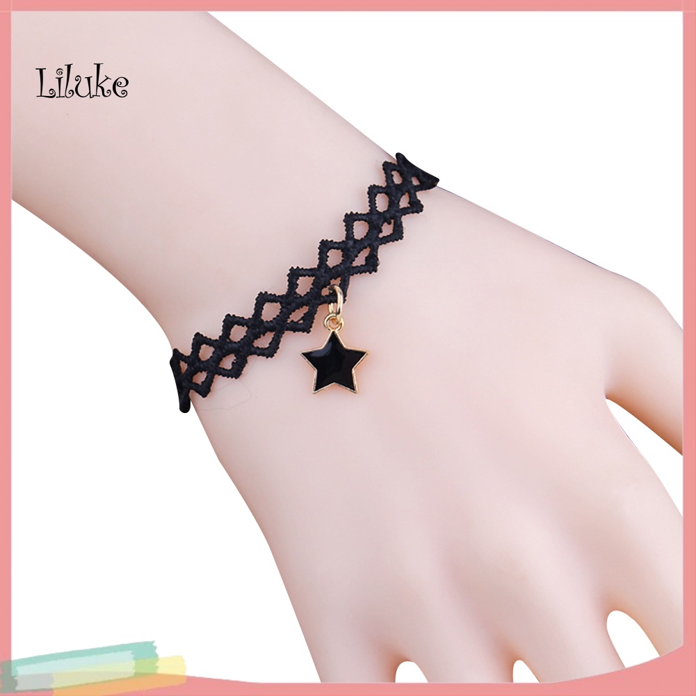 Vòng Tay Ren Mặt Ngôi Sao Vintage Xinh Xắn Cho Nữ