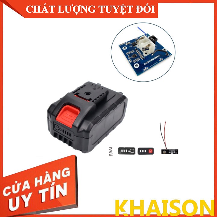 Bộ vỏ mạch pin 2 hàng 10 cell có đèn báo pin dùng cho máy khoan, siết bu lông, cưa kiếm TQ HTC M1 (mạch màu ngẫu nhiên)