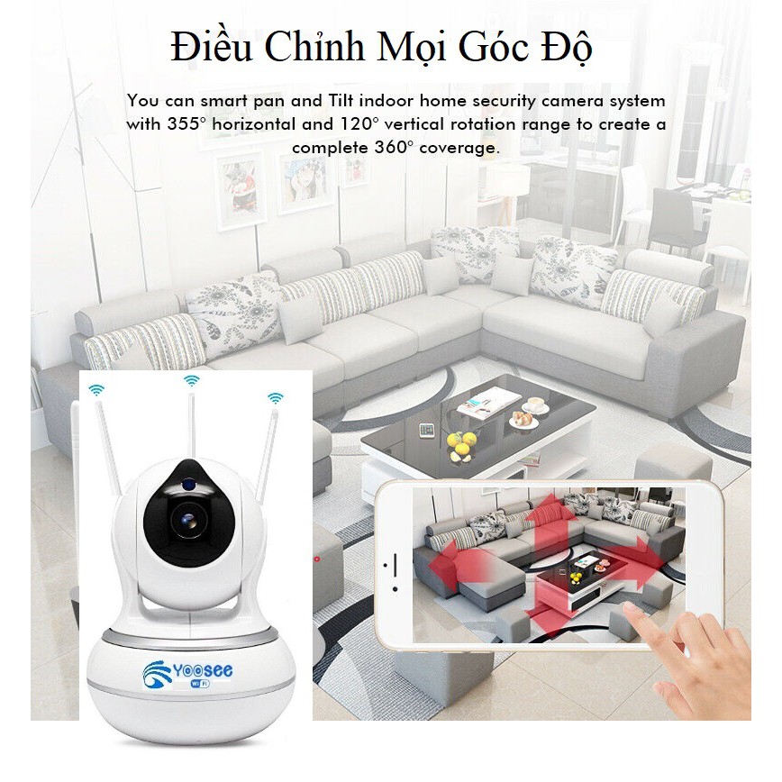 Camera Yoosee 3 Anten IP wifi - Chuẩn FullHD 1080 | WebRaoVat - webraovat.net.vn