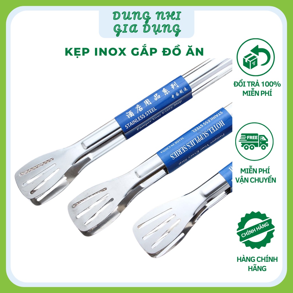 Kẹp Gắp Thức Ăn Bằng INOX  Không Gỉ Dụng Cụ Gắp Đồ Nóng Chống Trơn Trượt Gắp Tiện Lợi