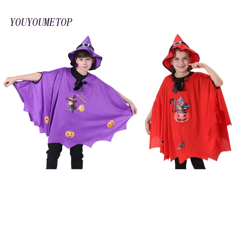 Áo Choàng Phù Thủy Hóa Trang Halloween Kèm Mũ Đầu Nhọn
