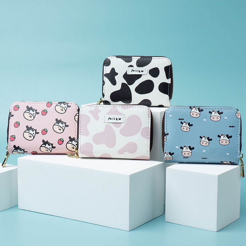 Ví Nữ Mini Họa Tiết MILK Tone Màu Cute Nhỏ Gọn Bỏ Túi