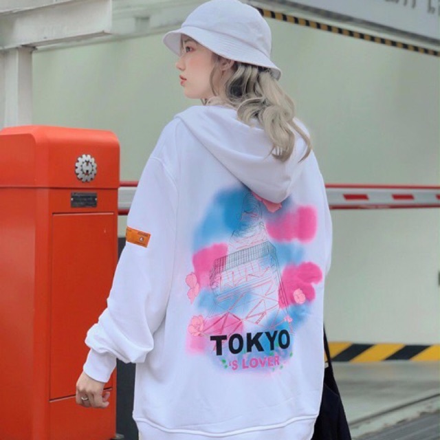 Áo Hoodie - Áo Khoác Nỉ Form Rộng in Chữ Tokyo