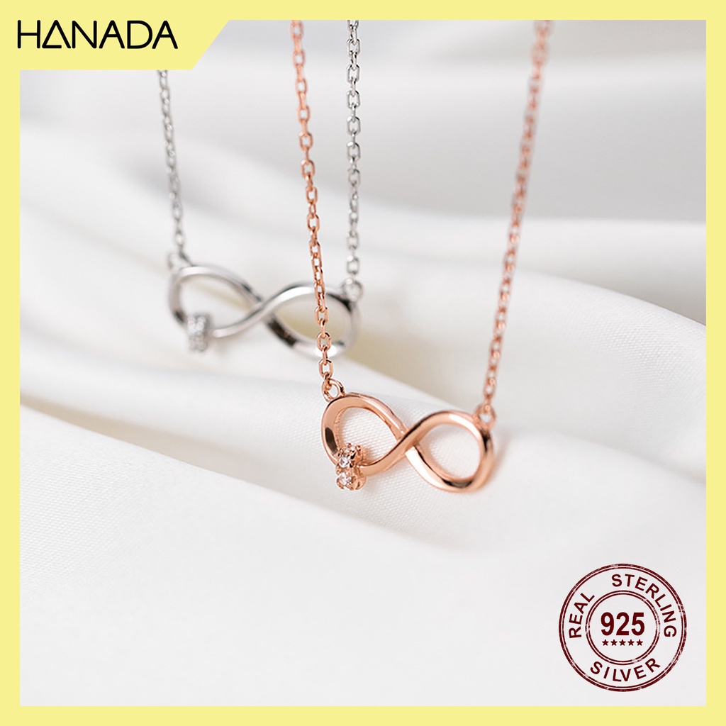 Dây Chuyền Bạc 925 Hanada 0764 Vô Cực Vòng Đá Nhỏ H9