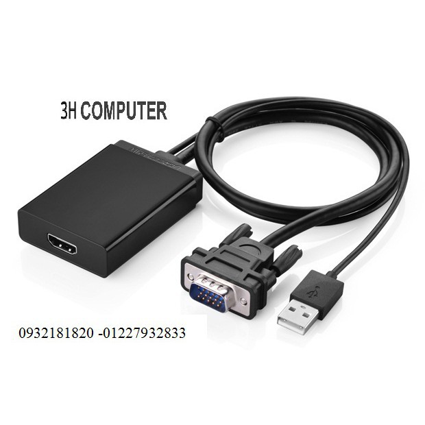 Bộ Cáp chuyển đổi tín hiệu từ VGA sang HDMI có âm thanh kèm theo cáp Micro USB