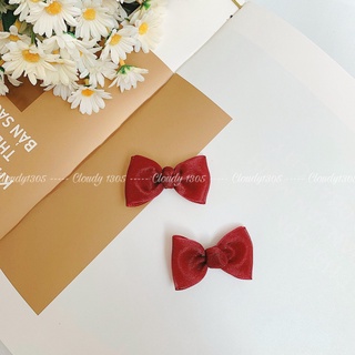 Set kẹp tóc nơ voan xinh xắn nhiều màu by Cloudy's mami