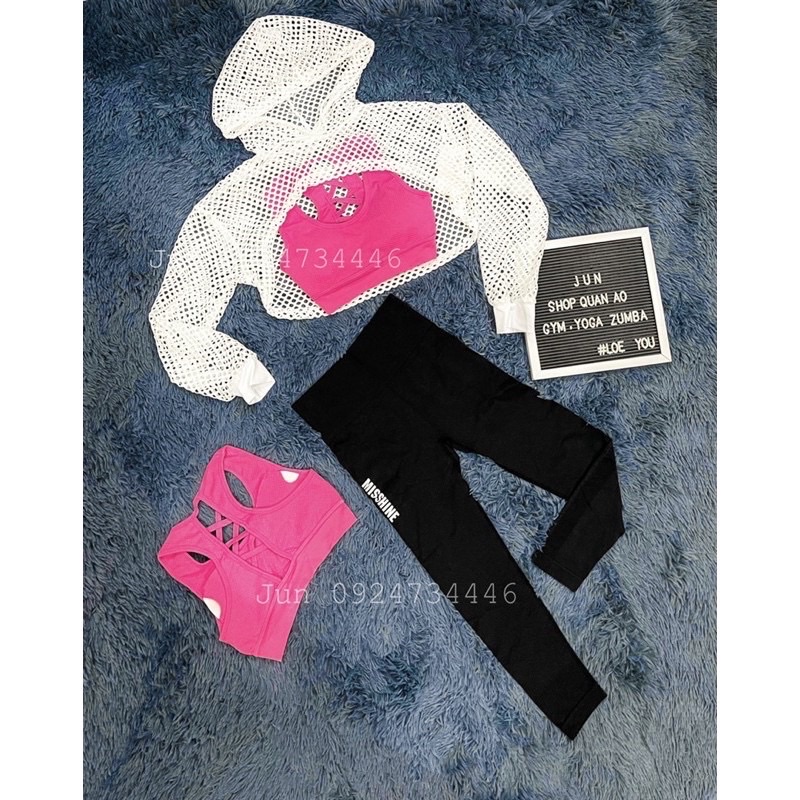 Áo khoác croptop dài tay đục lỗ dạng khoác ngoài cá tính có nón tập gym yoga