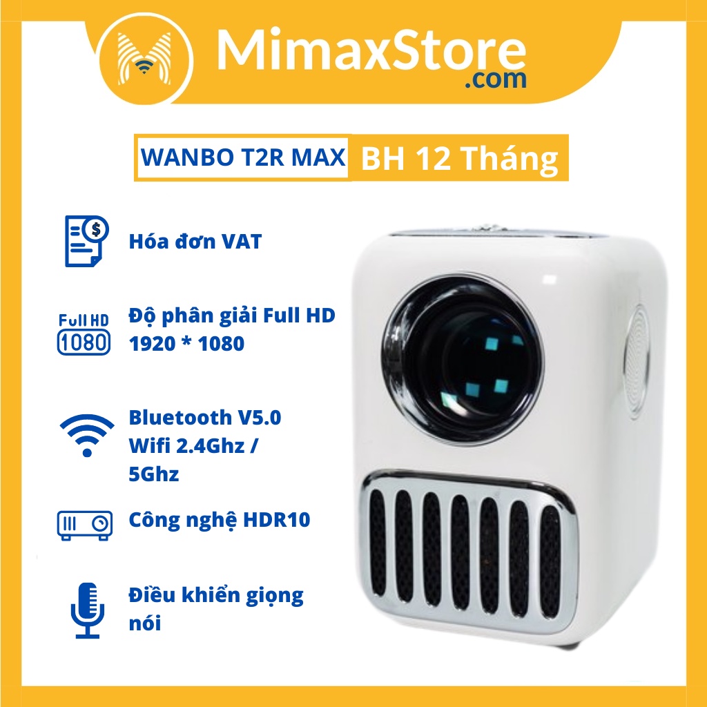 [Hỏa Tốc - HCM] Máy Chiếu Xiaomi WANBO T2R Max 1080P 250ANSI WIFI 5G LCD 40-120inch | Bản Quốc Tế | BH 12T | Mimax Store