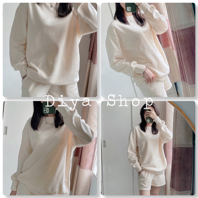 Set Sweater short nỉ