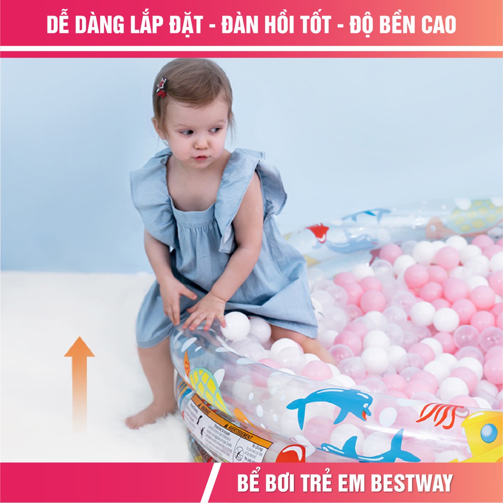 Hồ bơi phao tròn Bestway cho bé kích cỡ 1m và 1m5 nhiều hoạ tiêt khác nhau(Màu ngẫu nhiên)