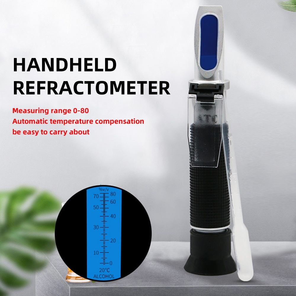 DIYMORE Khúc xạ kế đo nồng độ cồn/ độ ngọt tùy chọn 0-32% 0-80% cầm tay