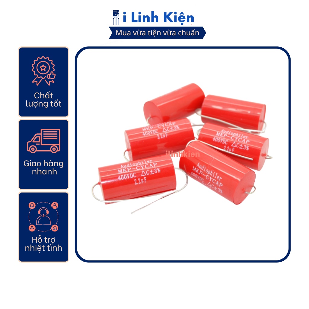 Tụ Audiophiler 2.2uF 400V 225J màu đỏ