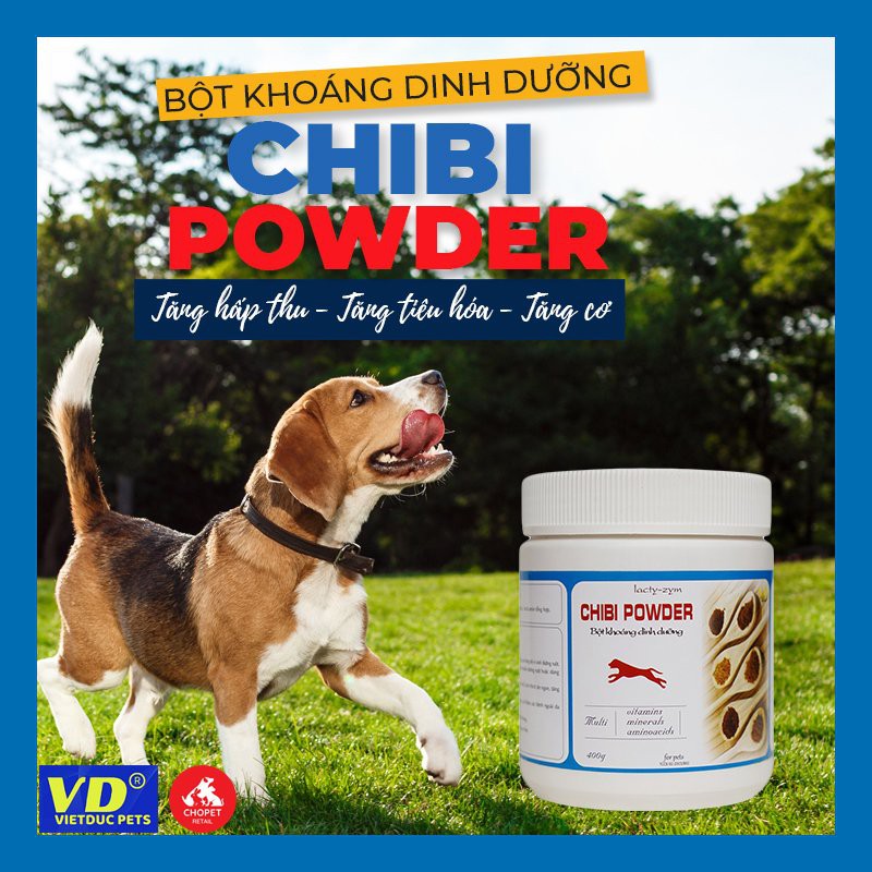 Chibi Powder bột khoáng dinh dưỡng hỗ trợ hệ tiêu hóa cho chó,mèo. Bổ sung axit amin, tăng cơ chắc khỏe