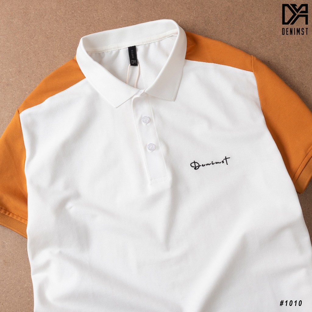 Áo thun polo nam mix màu DENIMST vải cotton cá sấu đan hình thoi, thoáng khí,mềm mại, form regular fit 1010