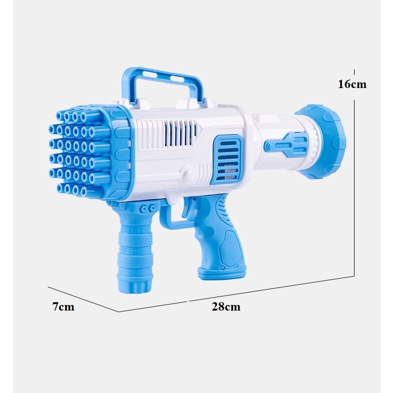 Máy thổi bong bóng 32 nòng - Súng bắn xà phòng nhiều nòng cho bé - TẶNG 4 V PIN