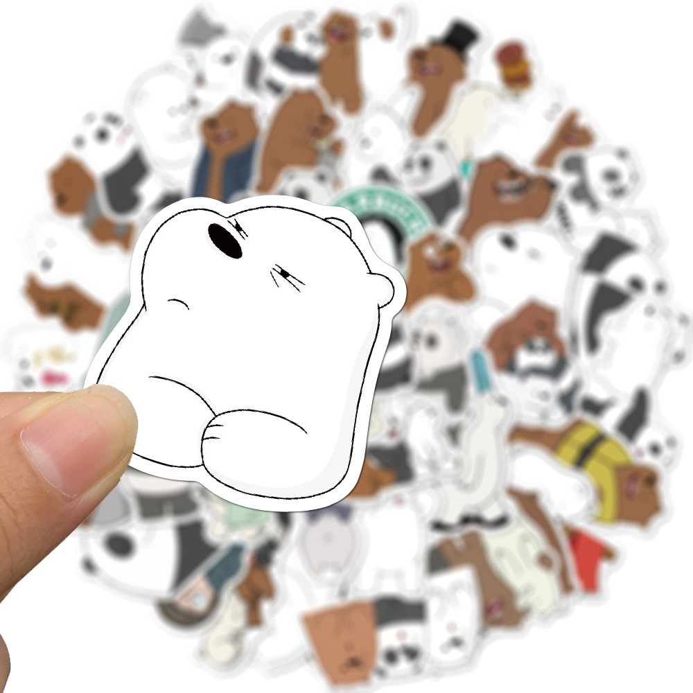 Set 50 miếng sticker hoạt hình We Bare Bears dán trang trí dễ thương