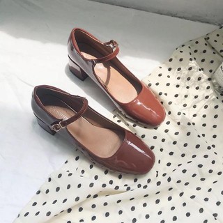 Giày Mary janes da bóng gót cao 5cm Hàng quảng châu