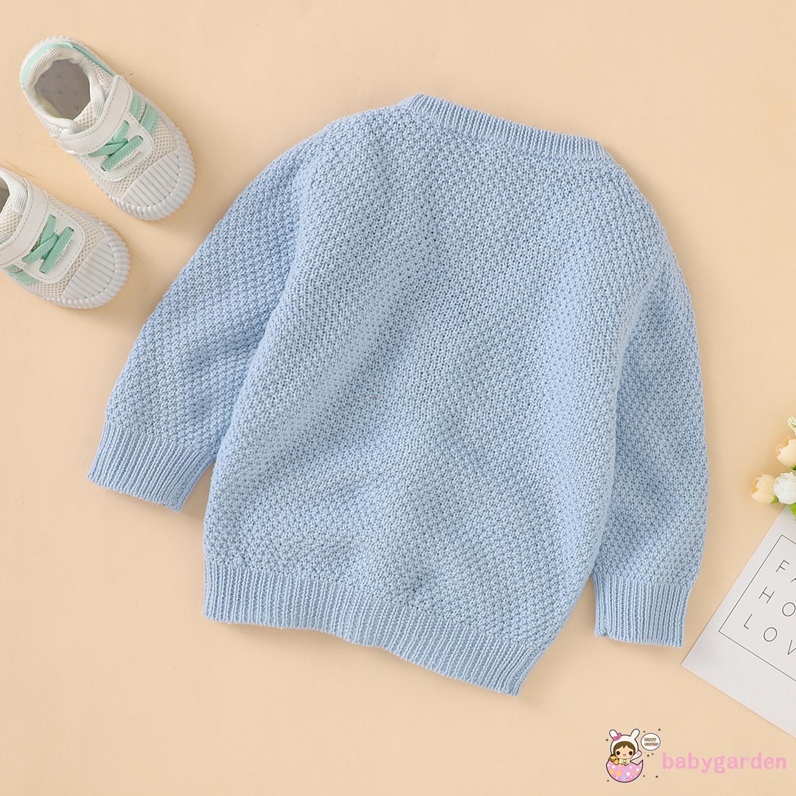 Áo Khoác Cardigan Dài Tay Cổ Chữ V Màu Trơn Cho Bé Gái
