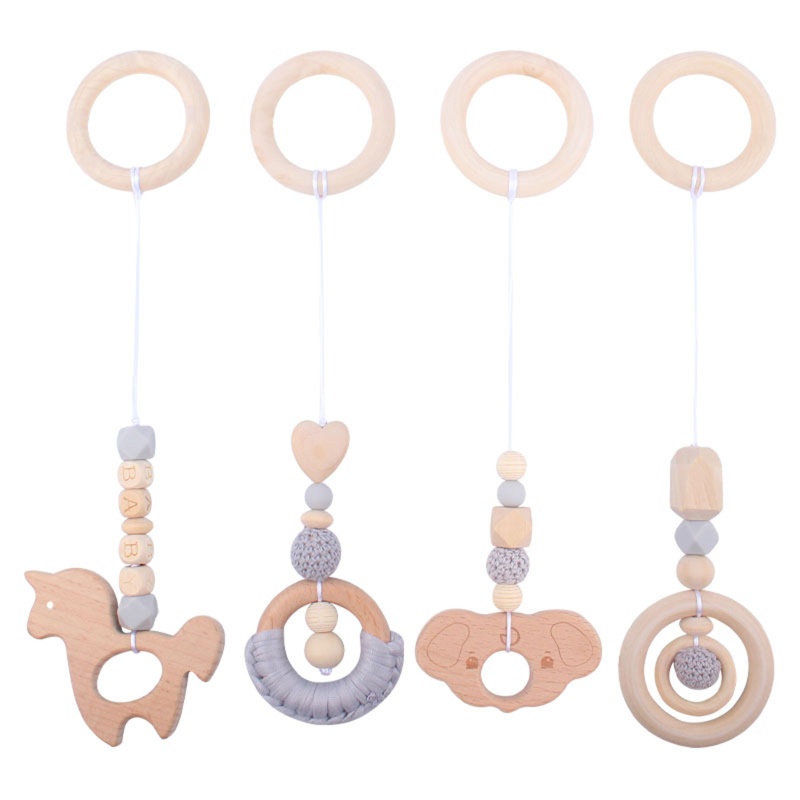 Set 4 Chuông Lục Lạc Di Động Treo Nôi Em Bé Sơ Sinh