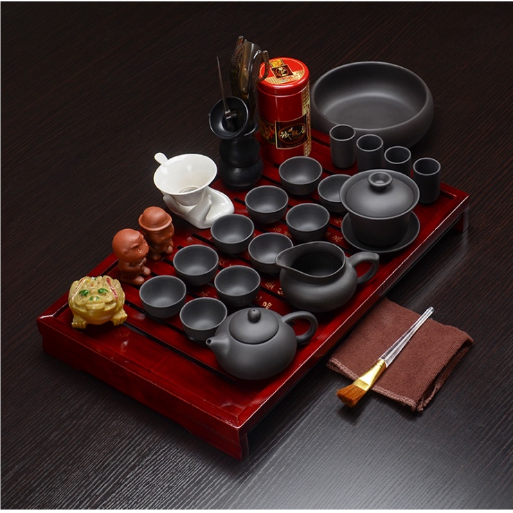 Bộ bình trà đất cao lanh và men tráng sứ Hinoki - Quà khai trương, tân gia, tặng sếp TSA-01