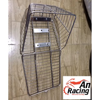 Rỗ inox gắn xe wave rs có nắp rỗ 2 lỗ trên 1 lỗ dưới