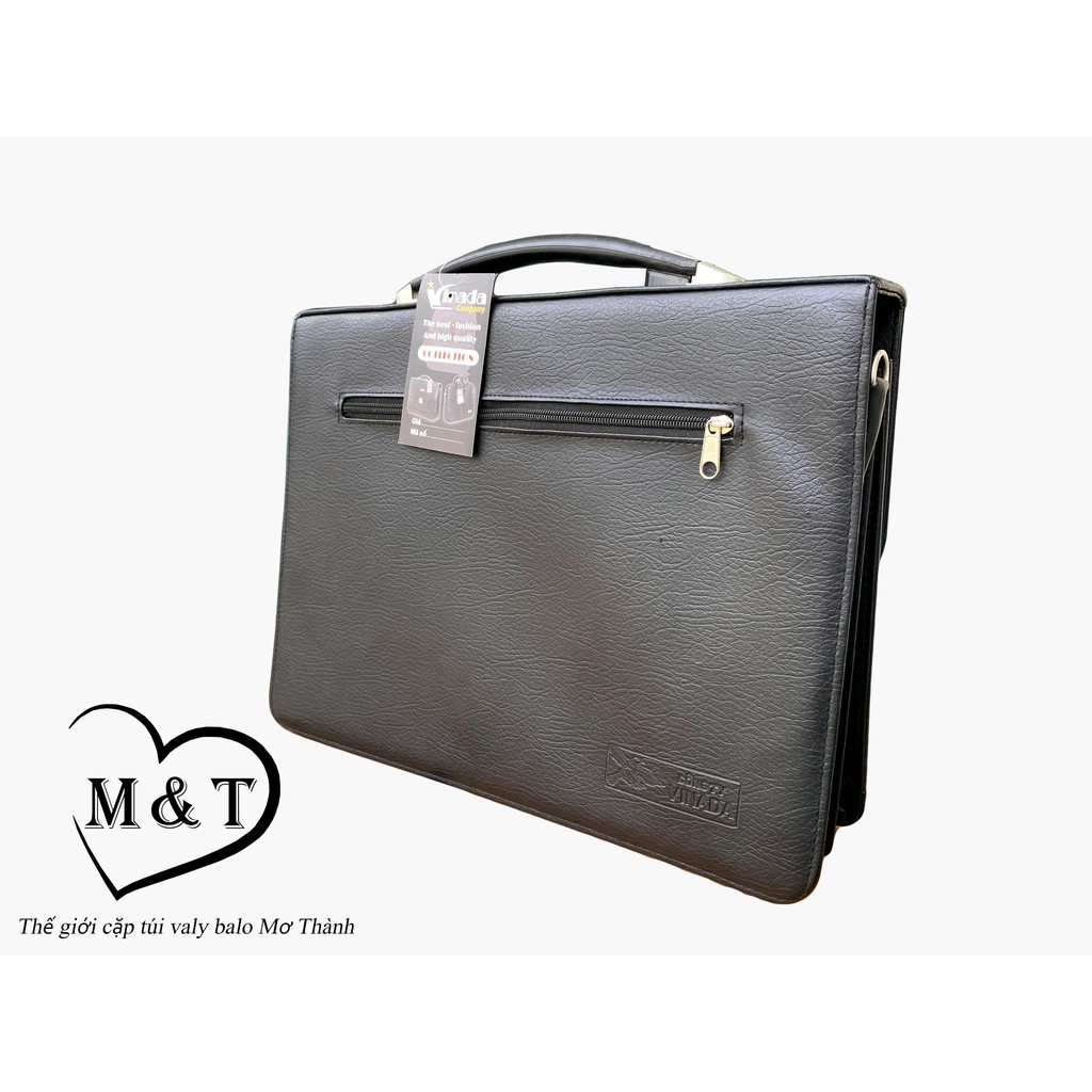Cặp da công sở tay rút hộp lệch VINADA