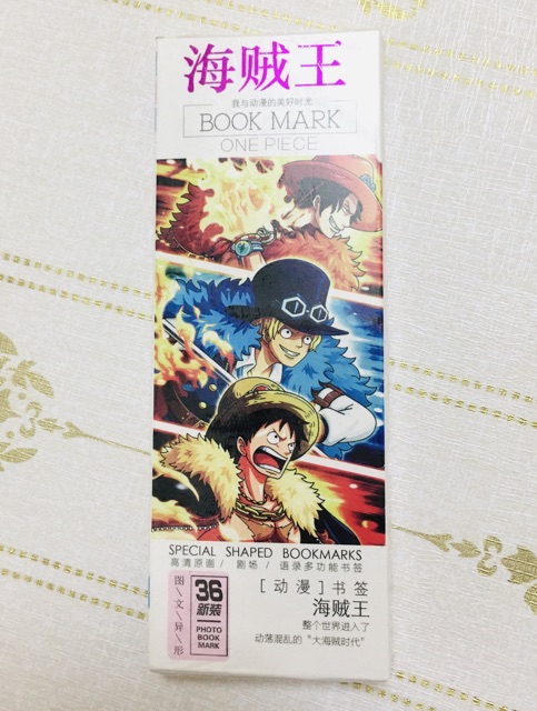 Bộ 36 ảnh bookmark anime onepiece , đánh dấu trang anime lufy onepiece