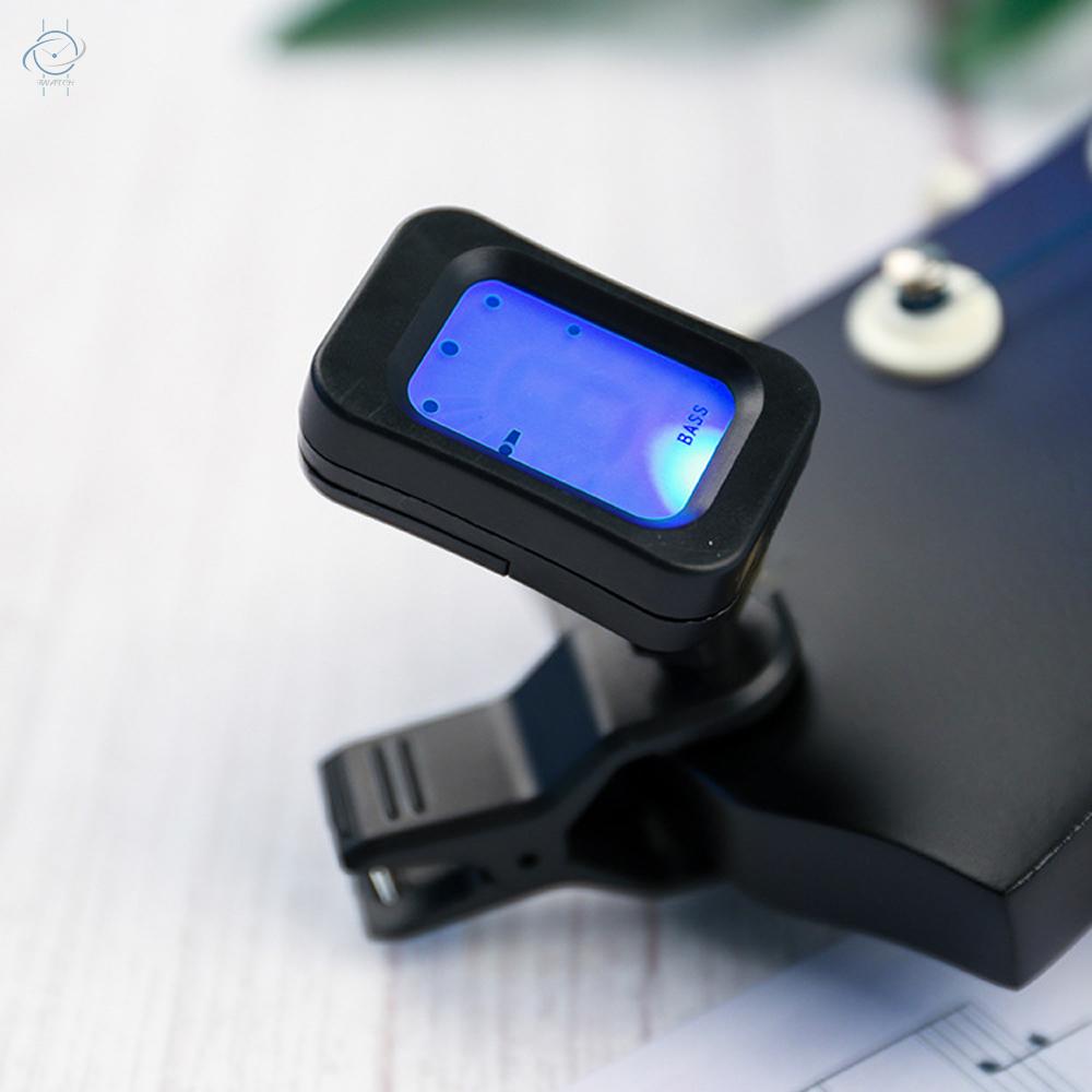 ♫Portable Mini LCD Display Chromatic Clip-On Tuner for Acoustic Guitar Bass Violin Ukulele Musical Instrument Organ Stop