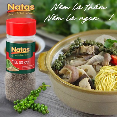 Combo gia vị ướp Natas phong cách Châu Âu: Bột hành hũ 60g + Ớt vảy hũ 50g + Tiêu sọ xay hũ 55g