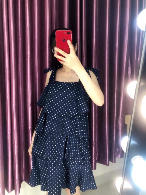 [ SALE 1 NGÀY] Đầm Bi Lụa 2 Dây Cao Cấp - Ảnh Shop Chụp Thật