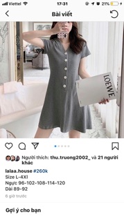 Váy cúc dọc bigsize