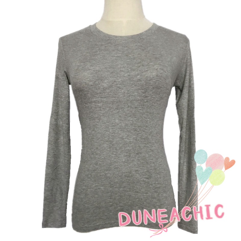 DUNEA Áo Thun Dài Tay Cổ Tròn Thiết Kế Quyến Rũ Thời Trang Dành Cho Nữ