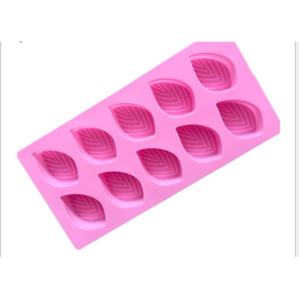 Khuôn Silicone Vĩ lá hồng 10 lá lá to