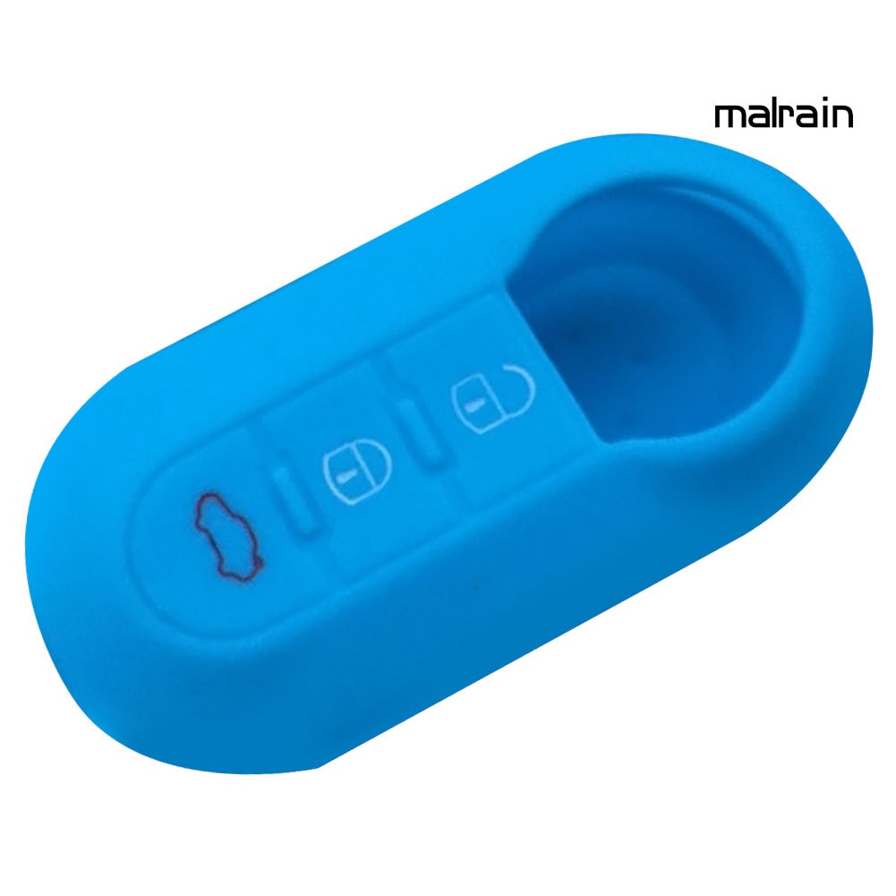 Vỏ Chìa Khóa Xe Hơi Bằng Silicone 3 Nút Cho Fiat 500