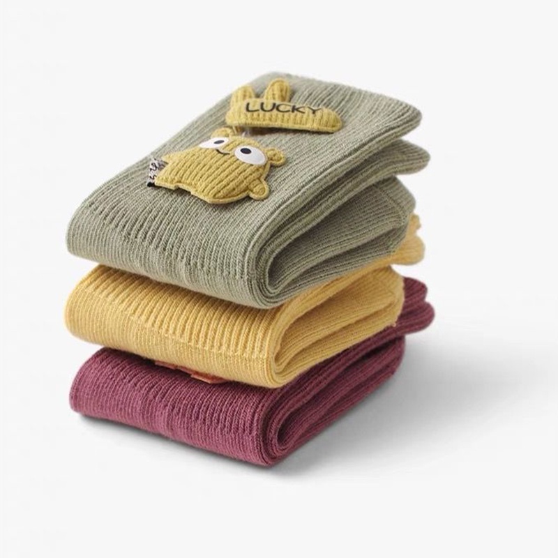 Vớ Cotton Giữ Ấm Chống Trượt In Hình Búp Bê Hoạt Hình Dễ Thương Thời Trang Thu Đông Cho Bé Sơ Sinh