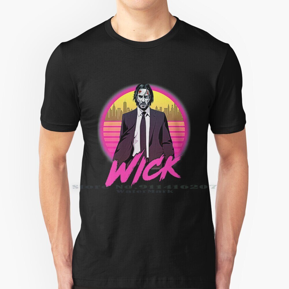 John Wick Retro T - Áo Sơ Mi 100% Cotton Nguyên Chất John Wick Baba Yaga Hitman Keanu Reeves Killer 