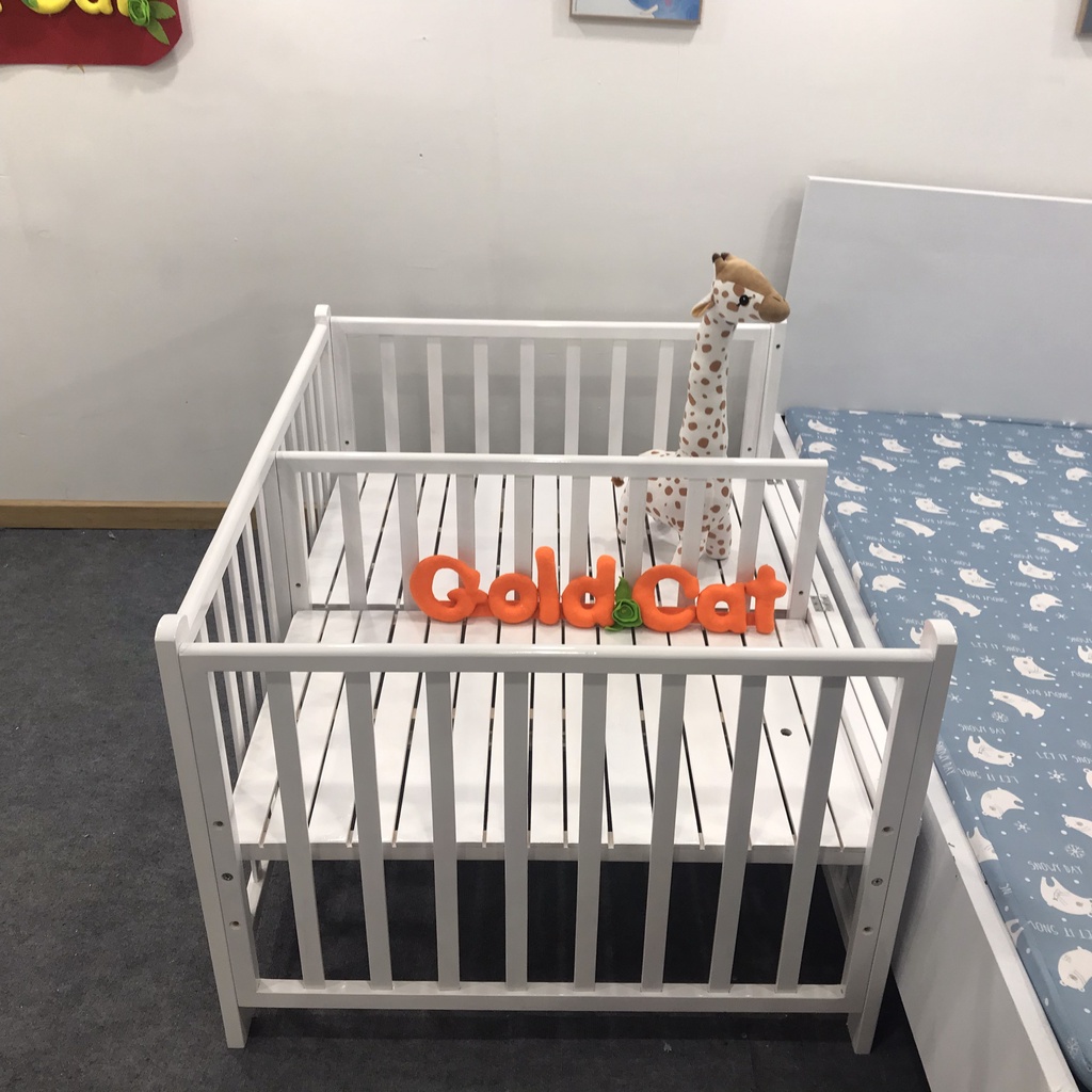 Nôi Cũi Giường Chống Trào Ngược Cho Bé Sinh Đôi GOLDCAT Có Vách Ngăn Chất Liệu Gỗ Quế Tự Nhiên Chống Mối Mọt
