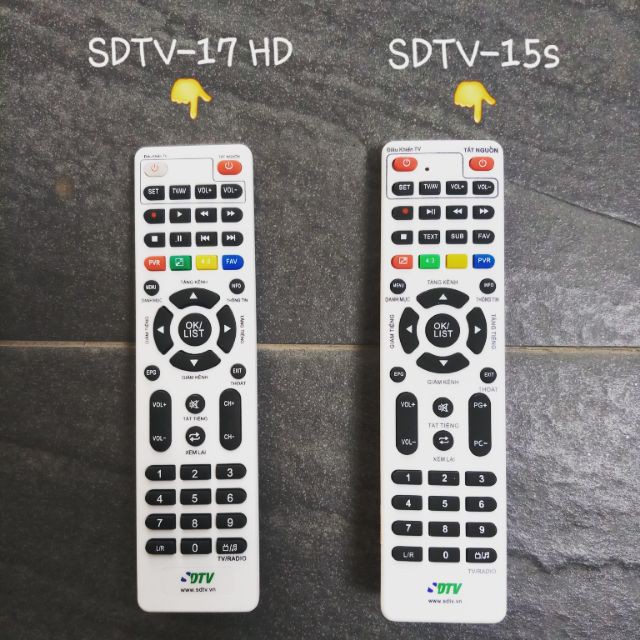 Remote SDTV - Điều khiển SDTV-17HD của đầu thu kỹ thuật số DVBT2 Chính Hãng SDTV (hàng zin)