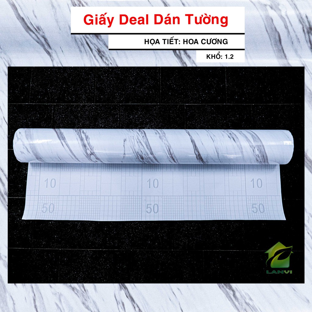 Giấy dán tường decal giả đá hoa cương hoa văn 3D - có sẵn keo mặt sau - khổ 1,2m