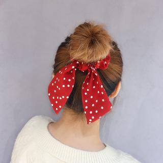 Vòng buộc tóc vải họa tiết chấm bi thời trang vintage phong cách Nhật Hàn cho nữ